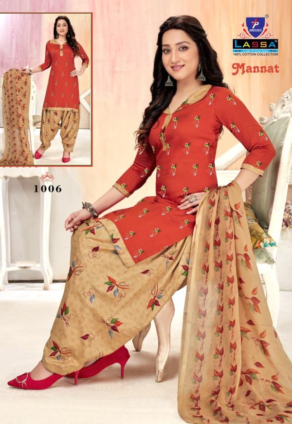 Lassa Mannat Royal Patiyala Cotton Designer Patiyala Dress Material